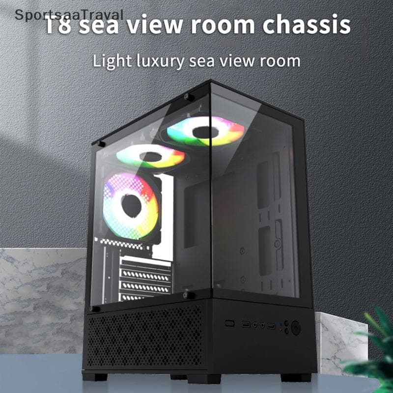S & T Mini Gamingputer Case M-ATX Seaview Room 270 Visão Completa Sem Coluna Suporte Para Chassi De Mesa 240 Water Coole