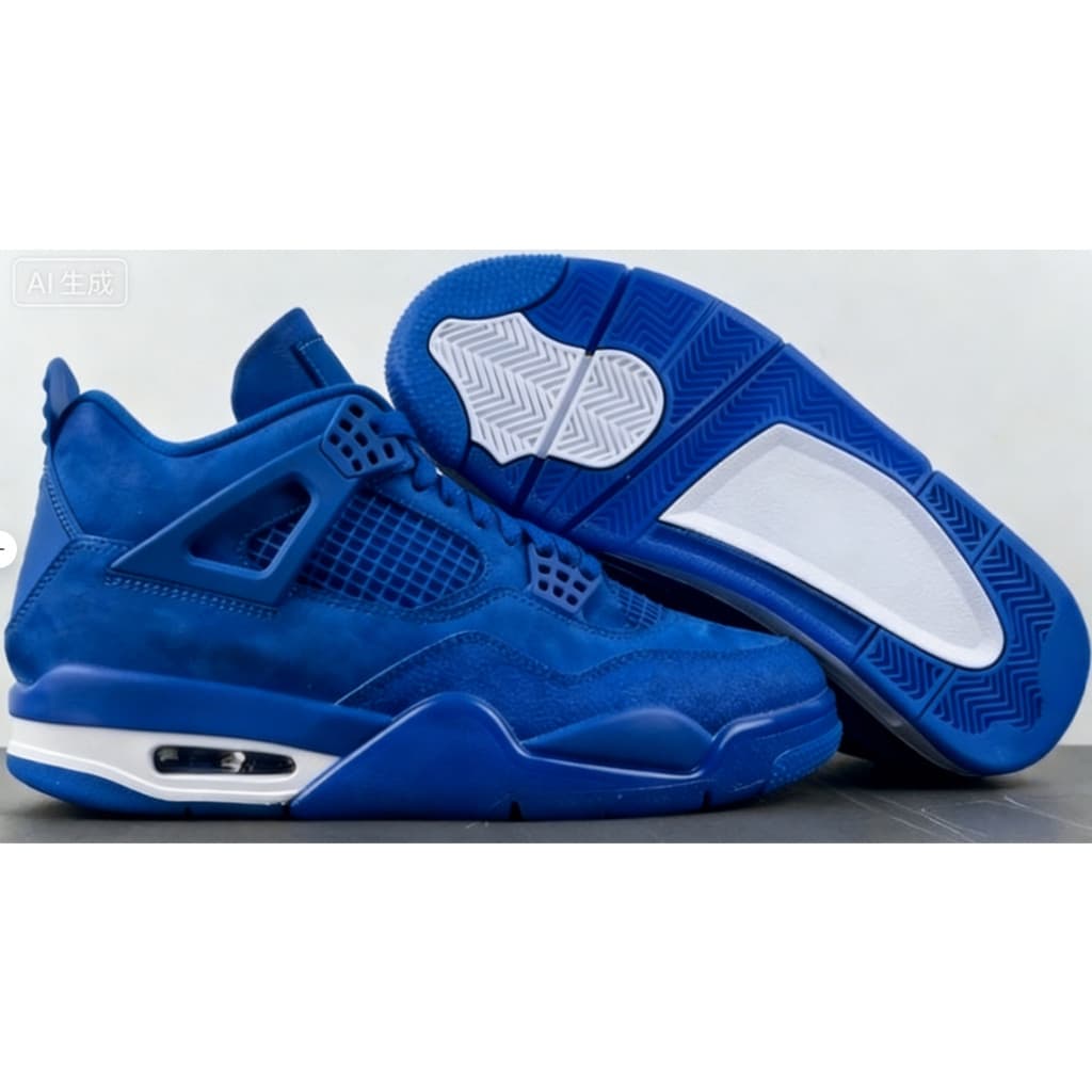 Comparação entre tênis casuais totalmente azuis e tênis brancos com amortecimento a ar