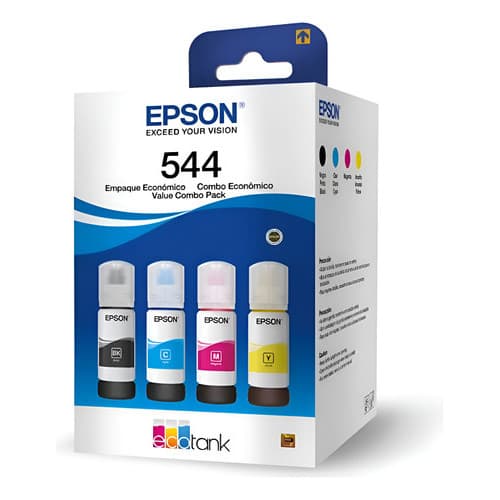 Kit 4 refil de tintas 544 Original Refil L3250 L3210 L5190 L3110