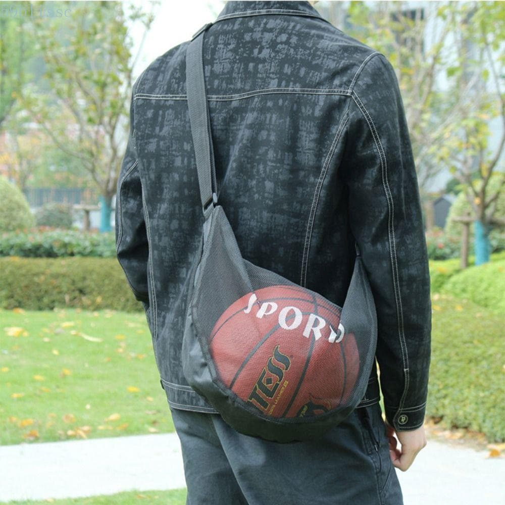 Bolsa De Malha De Basquete BLISSC , Bola Crossbody Com Bolso Zíper De Tecido Armazenamento De Futebol