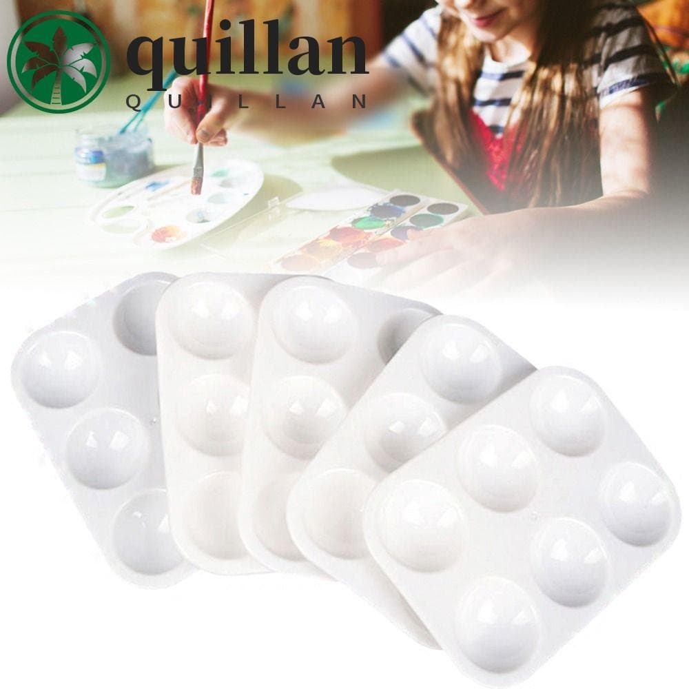 Paleta De Aquarela QUILLAN 10PCS , Bandeja De Pintura Retangular Branca , De Arte Plástica