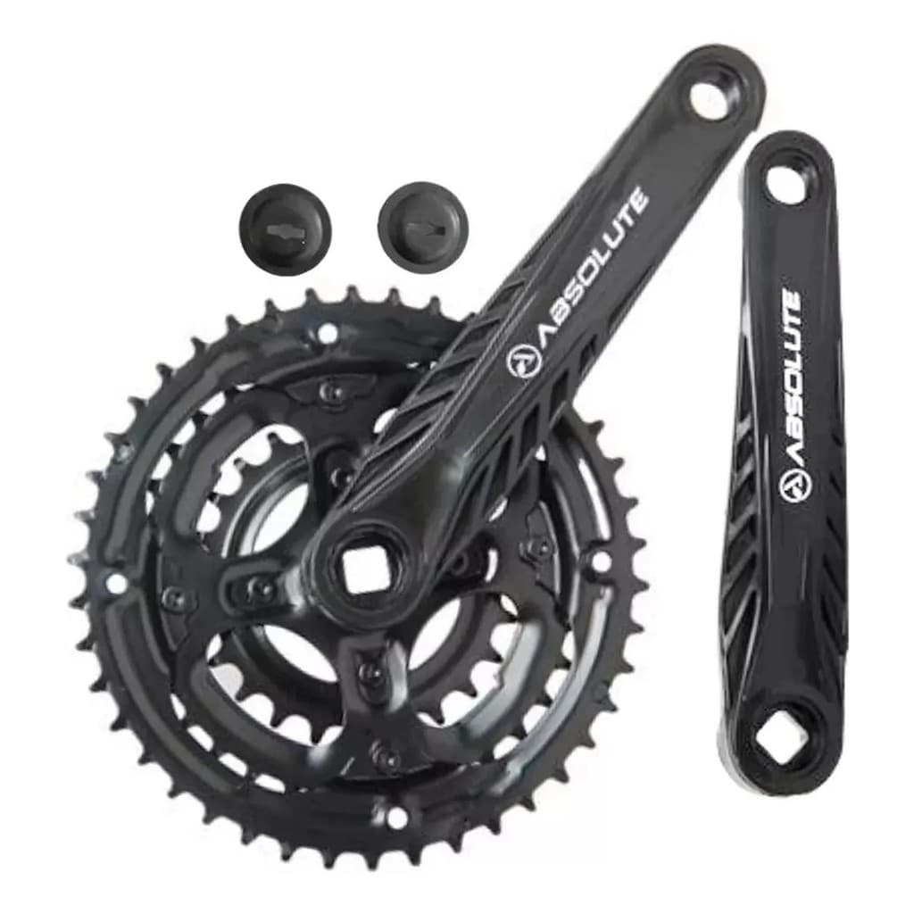 Pedivela em Aço Absolute 24/34/42D 170mm  Aro 26 e 29 Index Ponta Quadrada com Protetor Bicicleta