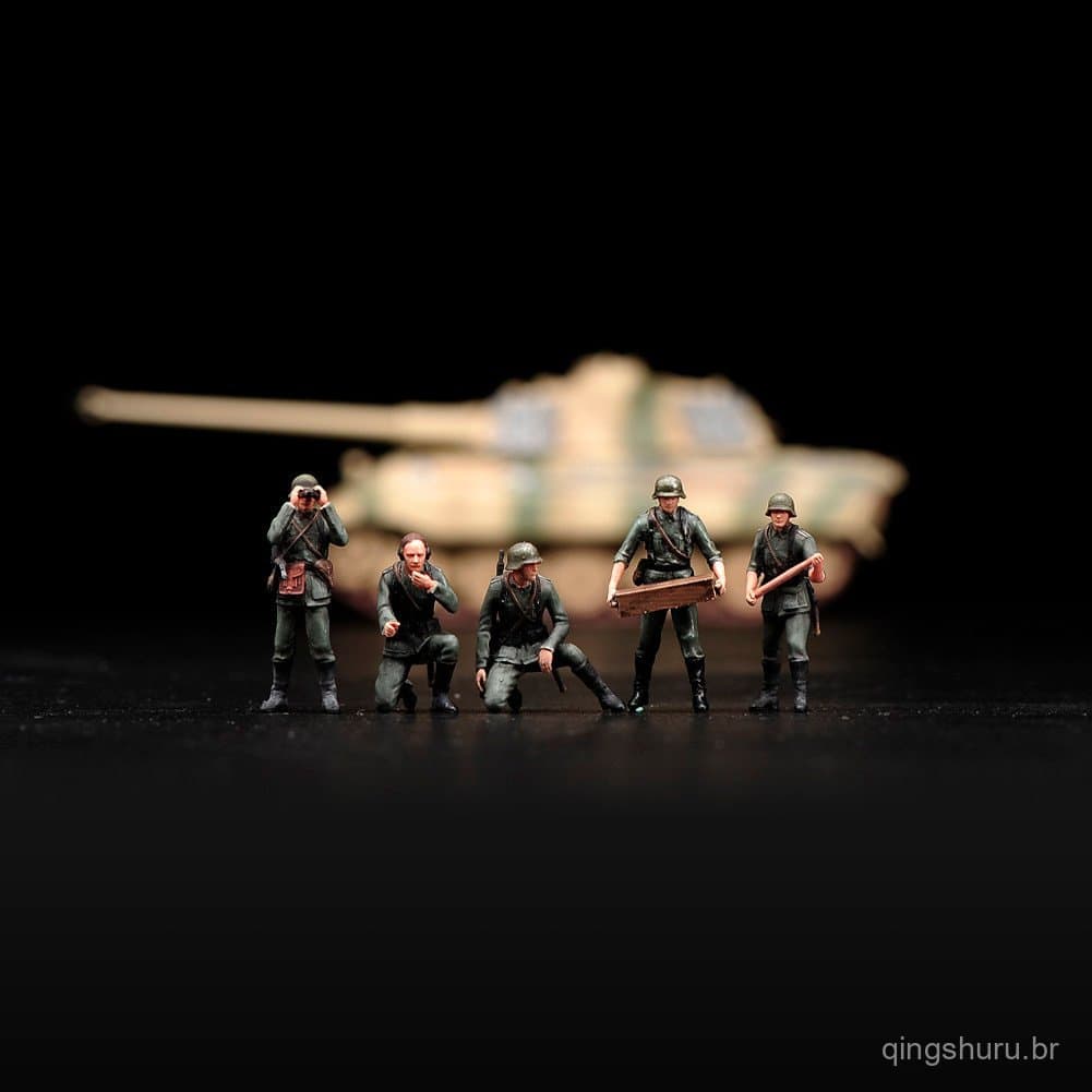 Figuras em resina em miniatura do Grupo de 5 pessoas da Wehrmacht Alemã Vintage, escala 1/35 1/72, para diorama, muito v