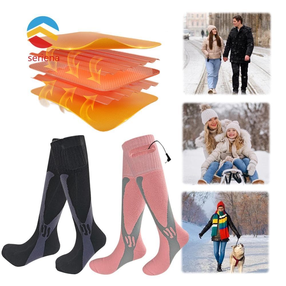 Meias Aquecidas Elétricas De Aquecimento Elétrico Rápido Bateria Respirável Esporte Ao Ar Livre Para Esqui