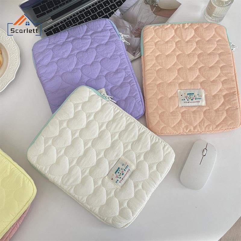 [Scarlett] Bolsa Para Laptop Fofa Amor Notebook De 13/14/15 Polegadas De Armazenamento À Prova De Choque Tablet Ipad 11 