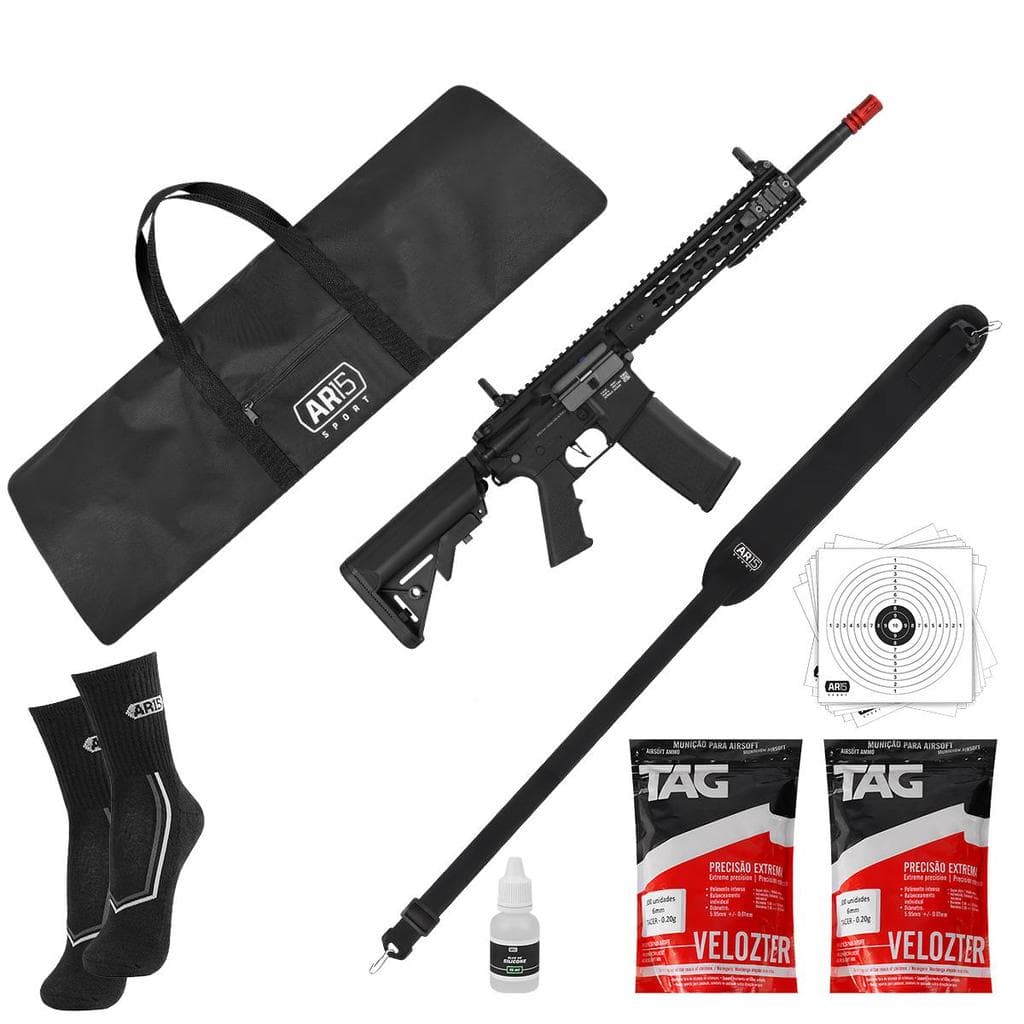 Rifle Specna Arms M4 SA-F02 Black Gatilho HAL Capa + Bbs