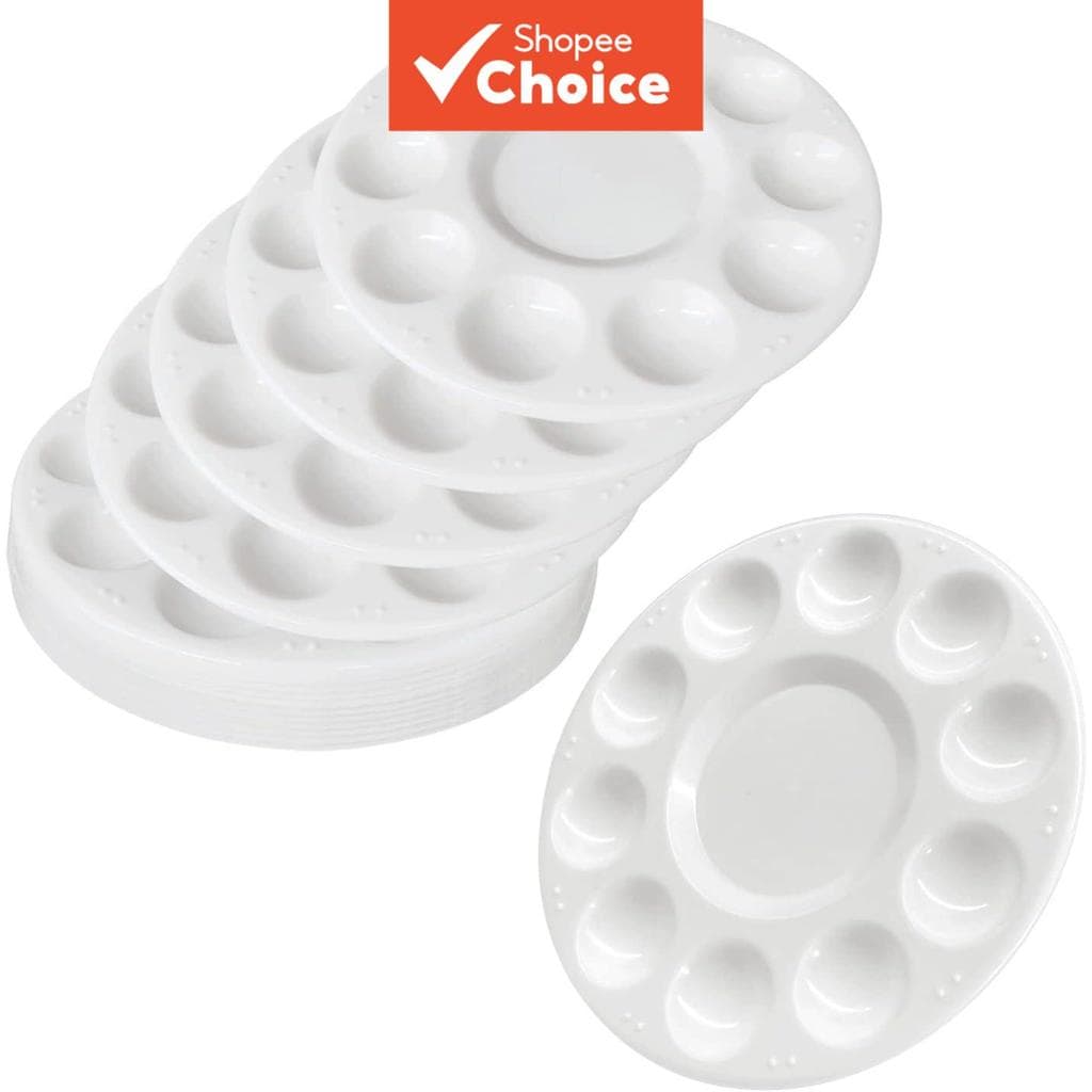 Paleta De Pintura Bandeja De Mistura Redonda De Plástico Aquarela Acrílico DIY Materiais De Arte 5 Peças 10 120 Para Cri