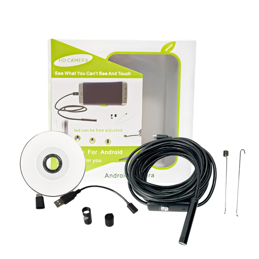 Câmera Usb 7mm 2m Borescope Com 6 Leds Ajustáveis