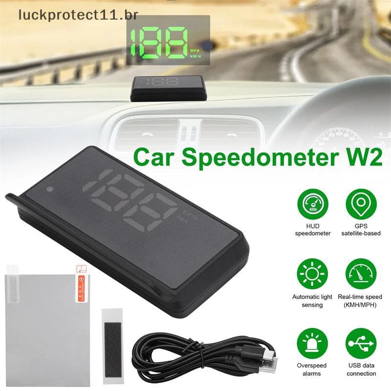 LTBR Carro Head Up Display W2 GPS HUD Verde Pára-Brisa Projetor Para Todos Os Velocímetro Do Eletrônica Velocidade KM/H 