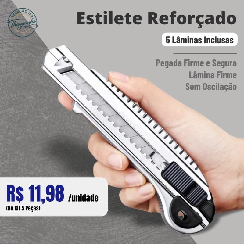 Estilete Profissional 18mm Industrial Reforçado Cortador Papelão Logística Estoque