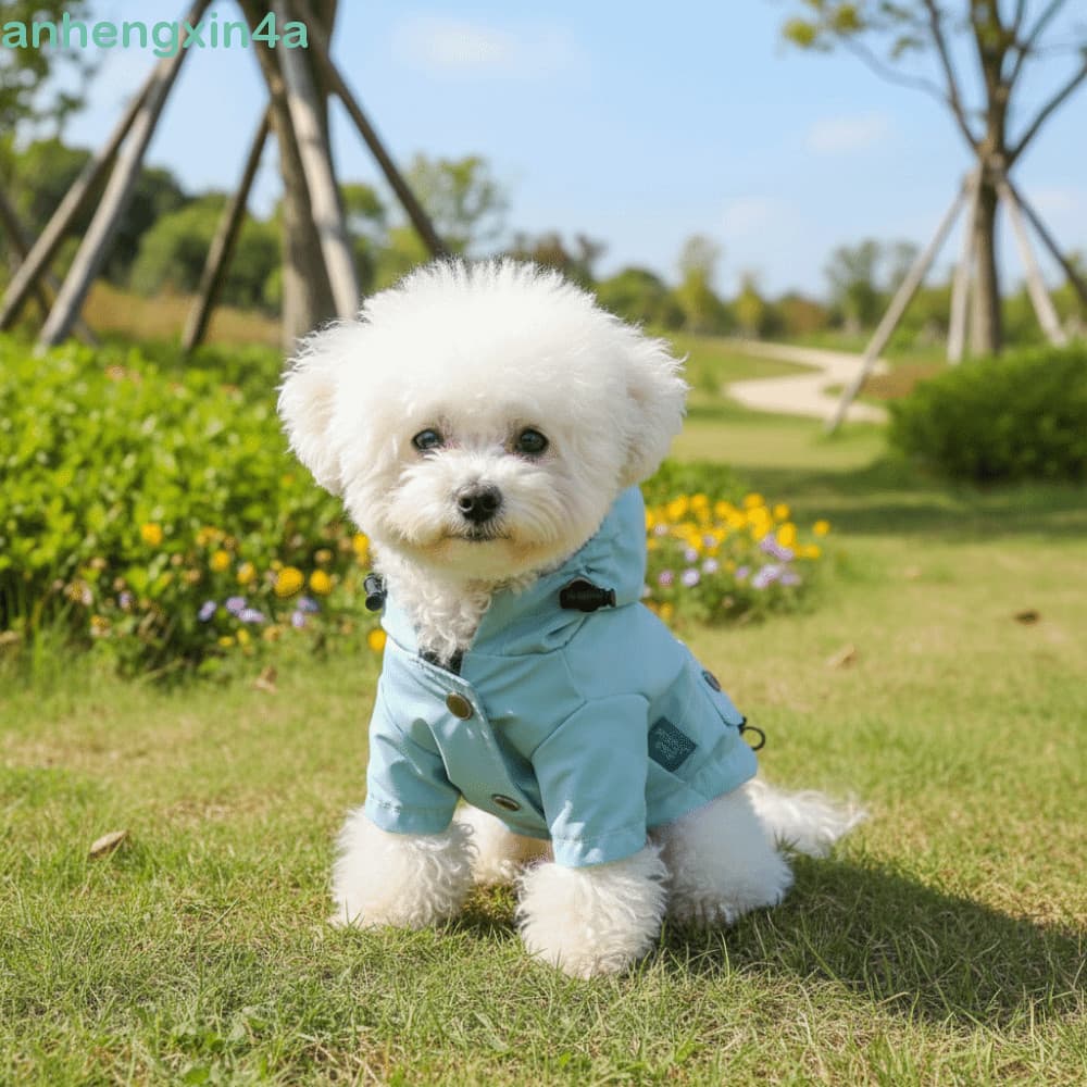 Capa De Chuva Com Capuz Para Cachorro ANHENGXIN , Roupas Ajustáveis À Prova De Vento E Impermeáveis Cães , Jaqueta De Du