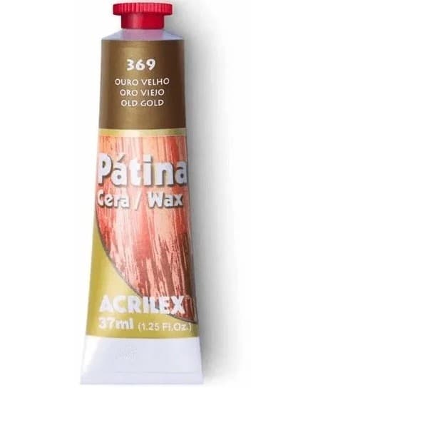 Pátina Em Cera Para Efeito De Envelhecimento 37ml Acrilex Cor 369 - Ouro Velho