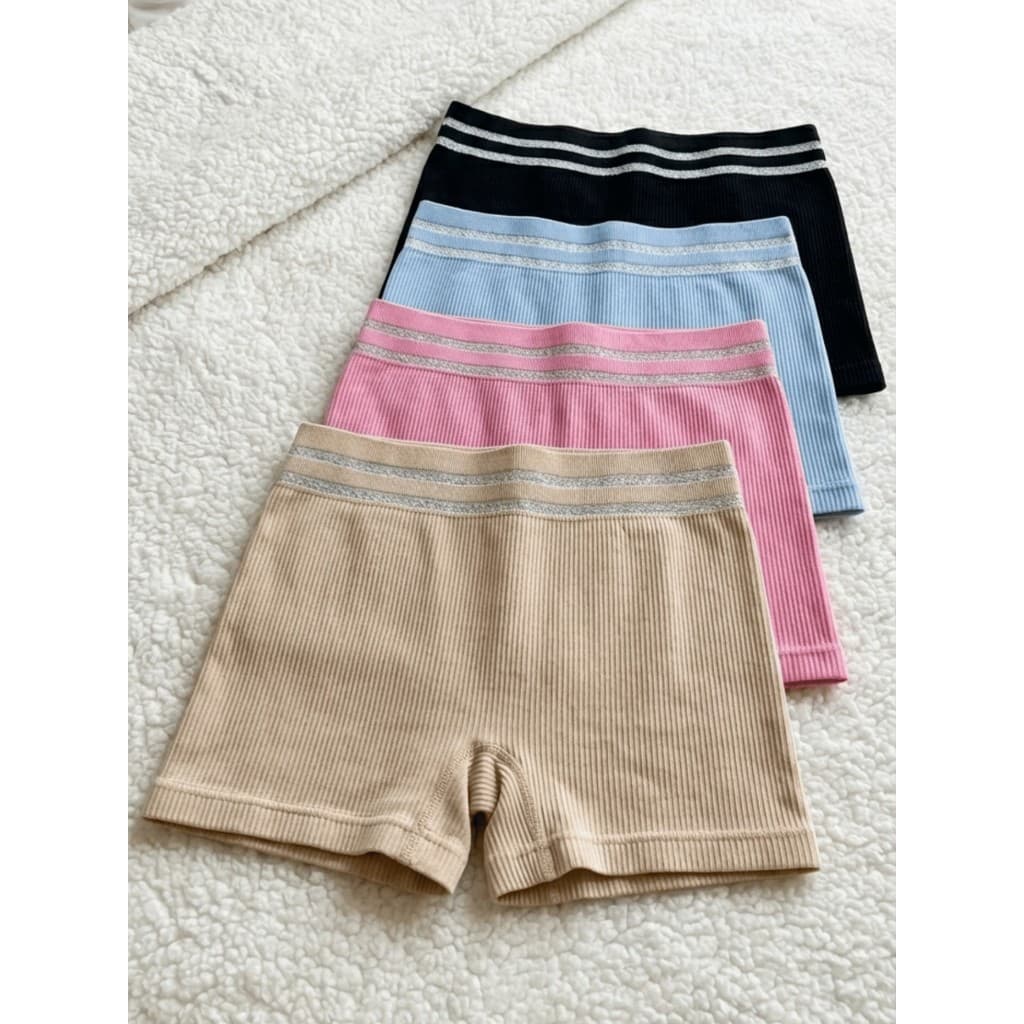 Kit 3 ou 1 Cueca Feminina Short Canelado Cós alto importado
