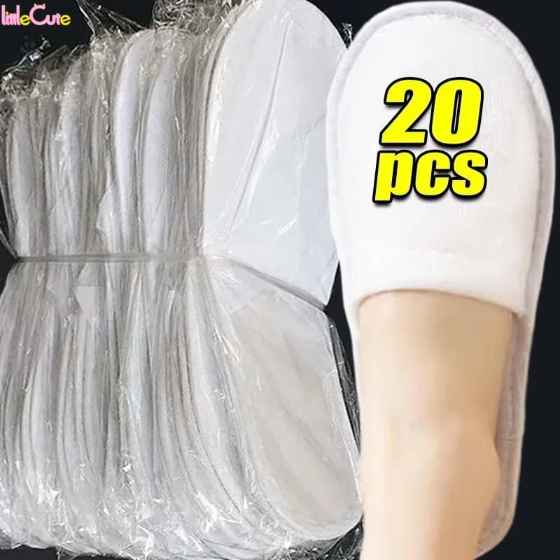 4-10 Pares De Chinelos Descartáveis Brancos Unissex-Macios E Antiderrapantes Para Viagem Em Hotel Spa Internos De Algodã