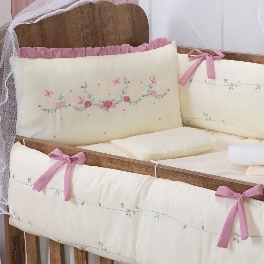 Kit Berço Americano Menina Menino 10 Peças Algodão – Enxoval Completo