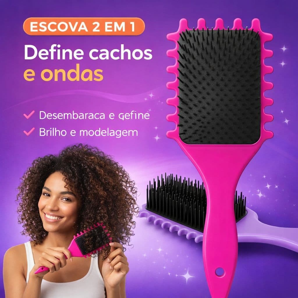 Escova 2em1 De Estilo Bounce Curl Define Cachos e Ondas