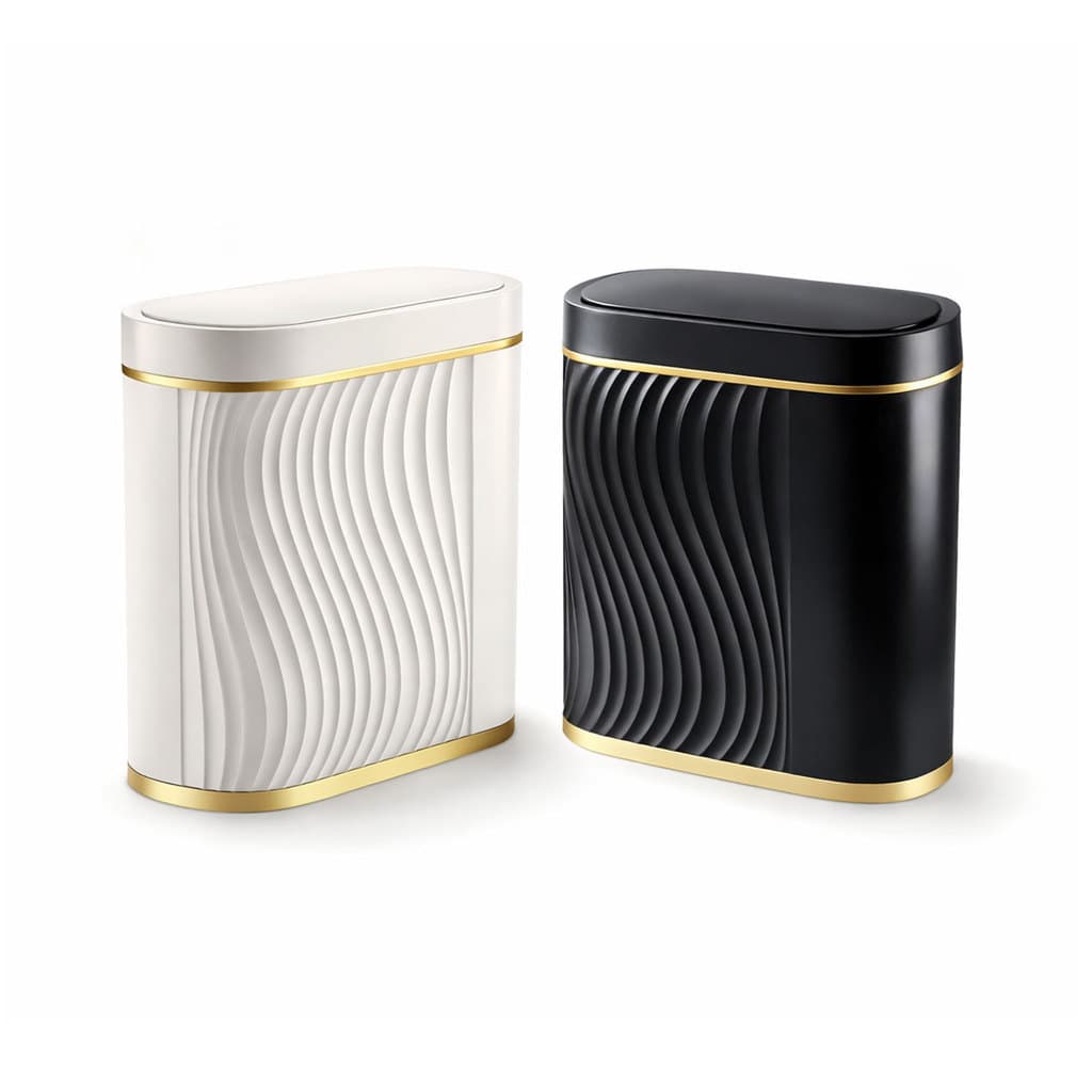 Lixeira Automática 8L Sensor de Movimento Oval Compacta à Prova d’Água IPX5 Banheiro Cozinha Escritório