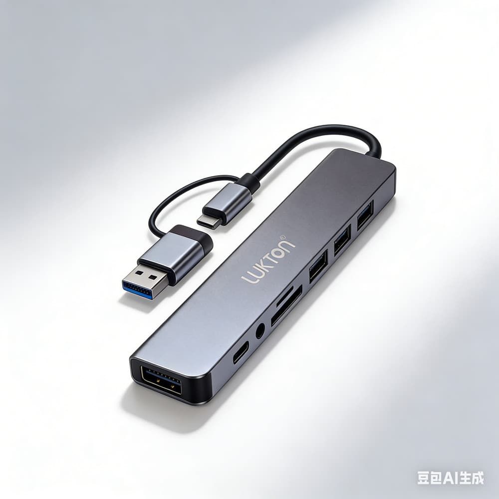 Hub Adaptador Type-C LUKTON HB-021 8 em 1 USB 3.0 Ultra Rápido