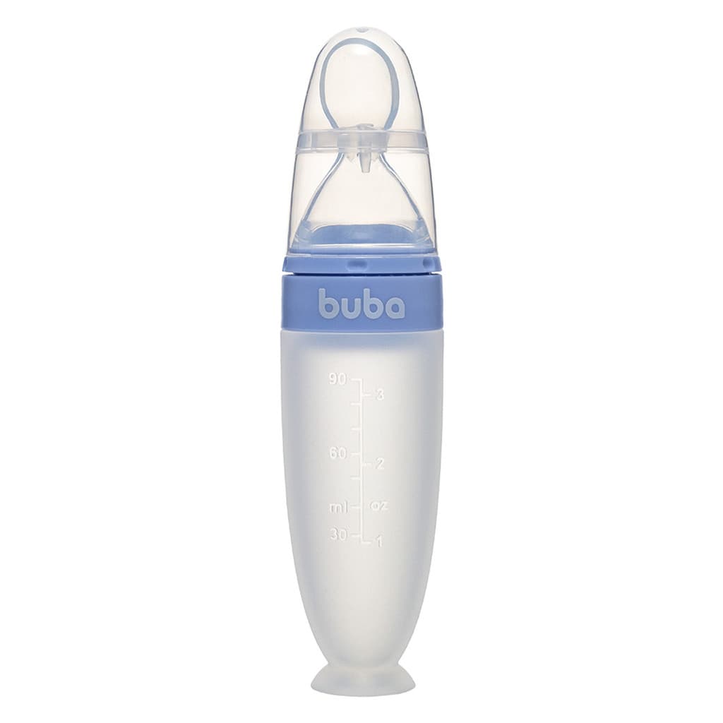 Colher Dosadora em Silicone com Ventosa Buba +6M Azul