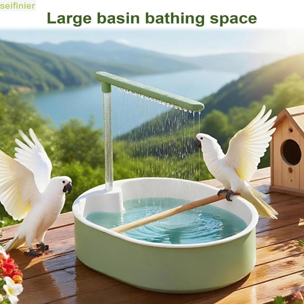Chuveiro De Papagaio SEIFINIER , Grande Capacidade Com Bastão De Descanso Banheira Automática Para Pássaros , Água Circu