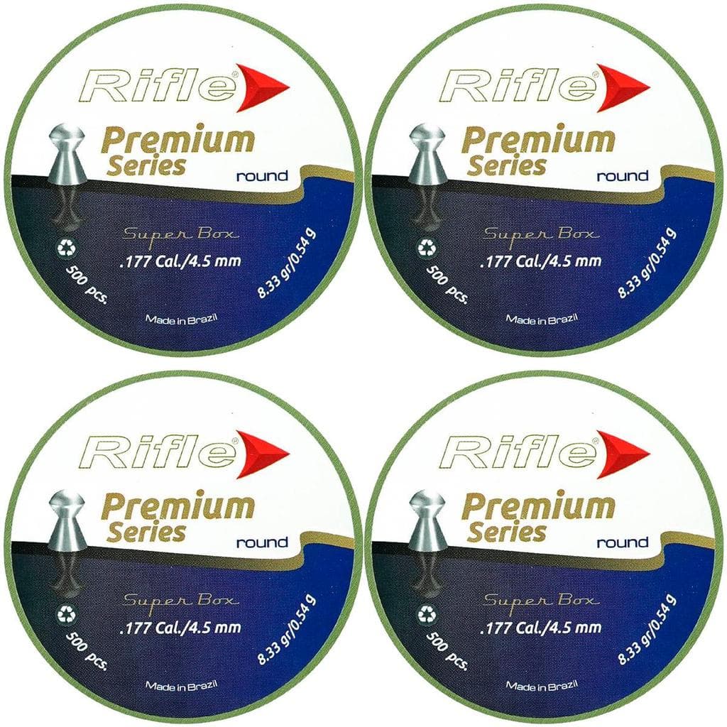 4x Chumbinho 4.5mm Rifle 500un Round Premium Series 8.33gr