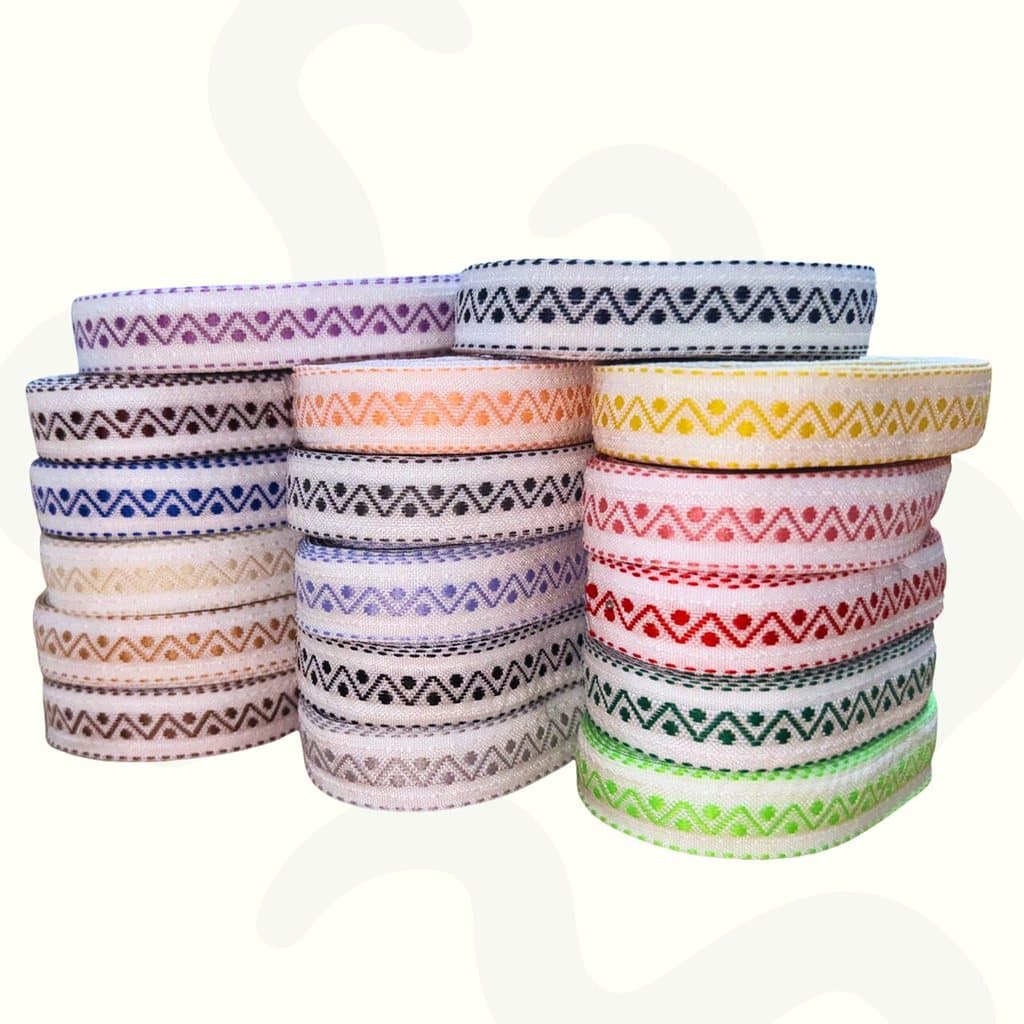 Kit 5 Passa Fita Falso Zig Zag Com 10m Bordado