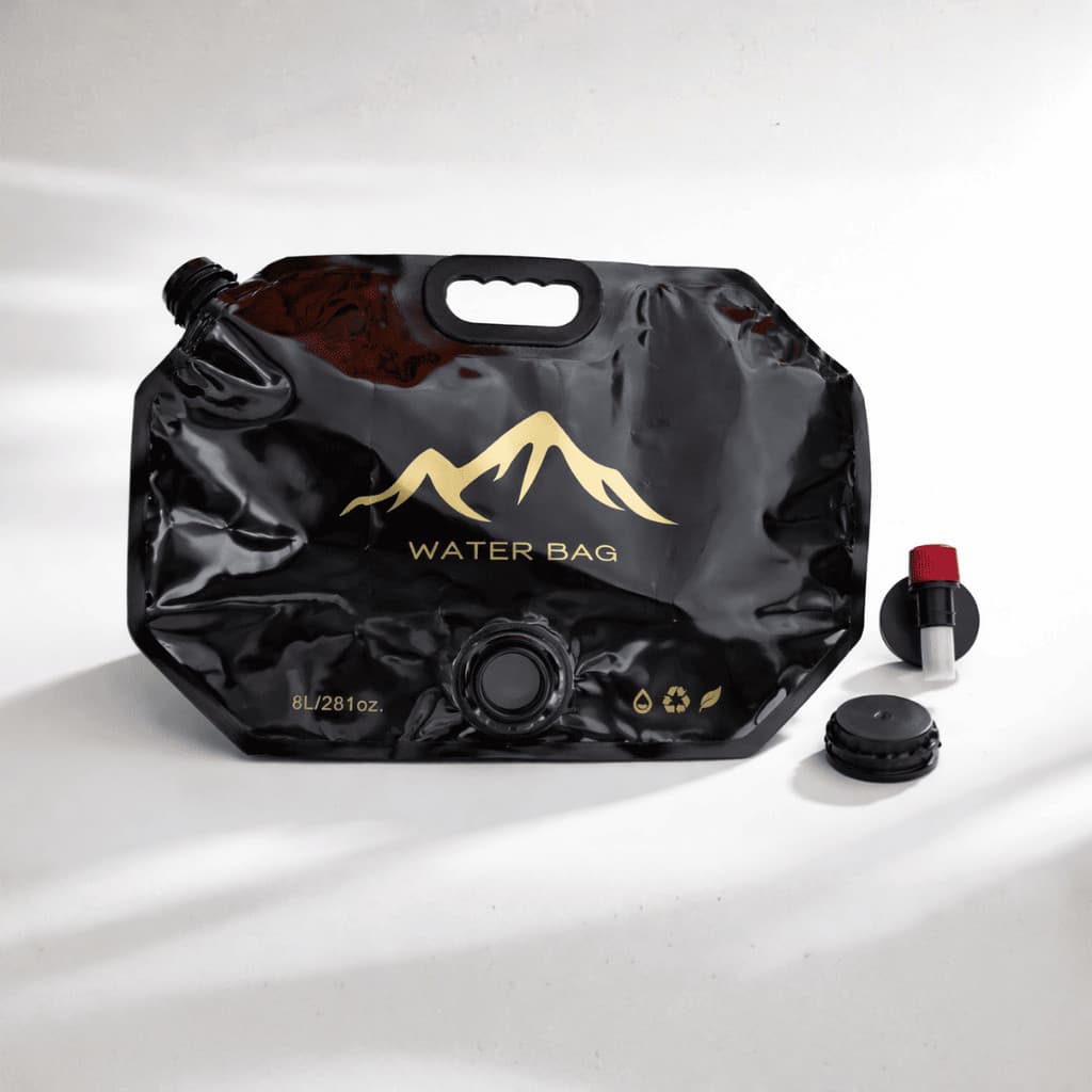 Bolsa de Água Dobrável 8L Camping com Torneira Reservatório Portátil Resistente