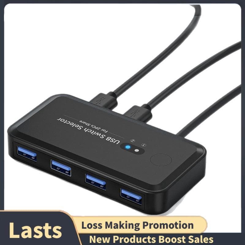 Adaptador De Switch KVM USB 3.0 2 Entradas 4 Saídas Switcher Para Impressora Sharer Teclado De Computador