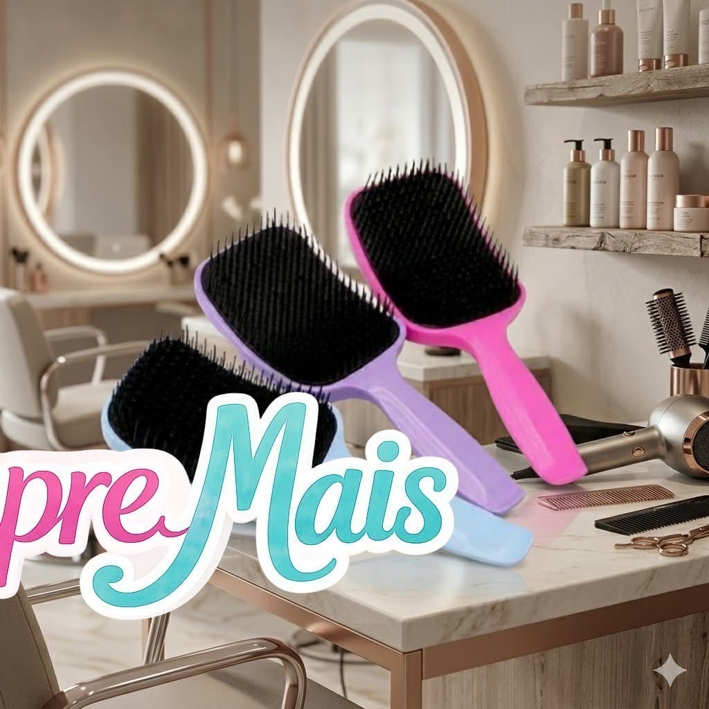 Escova Raquete Desembaraço Suave e Sem Quebrar os Fios3900