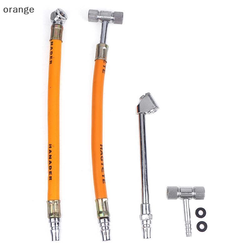 [Laranja] Inflável Bicicleta Moto Tru Pneu Inflator Conector Ferramentas De Ferragem Válvula Bocal Do Carro Mangueira Ar