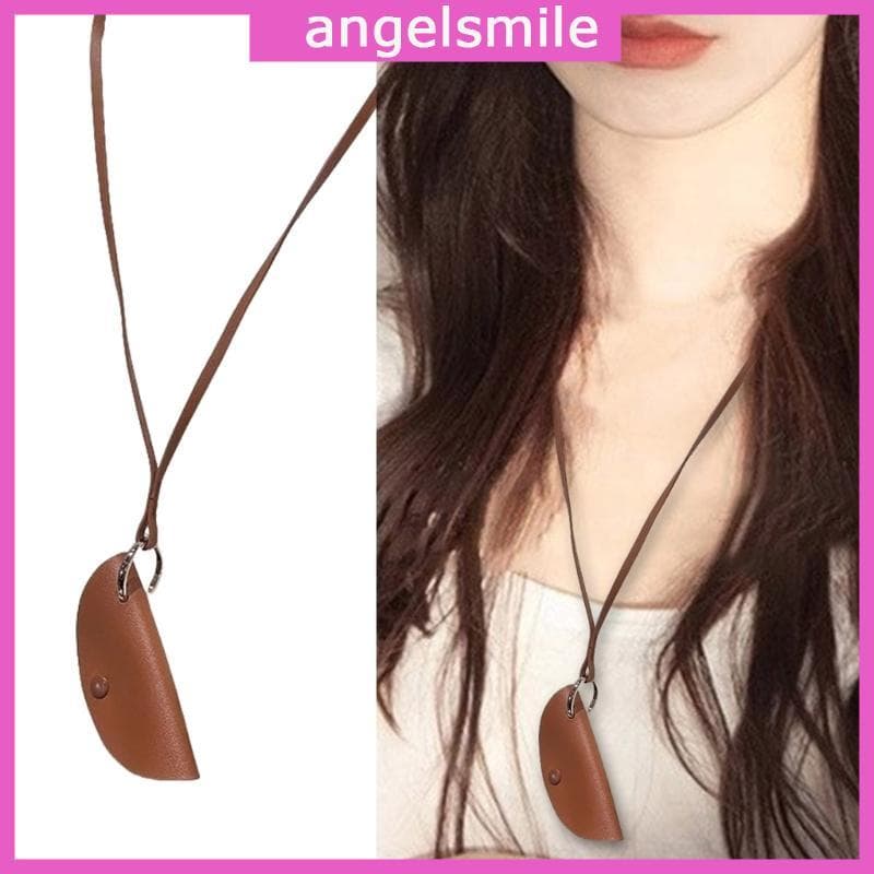 ANG Moderno Pendurado Chave Elegante Couro Do Plutônio Saco Colar Para Meninas Anti Perda Corrente Acess