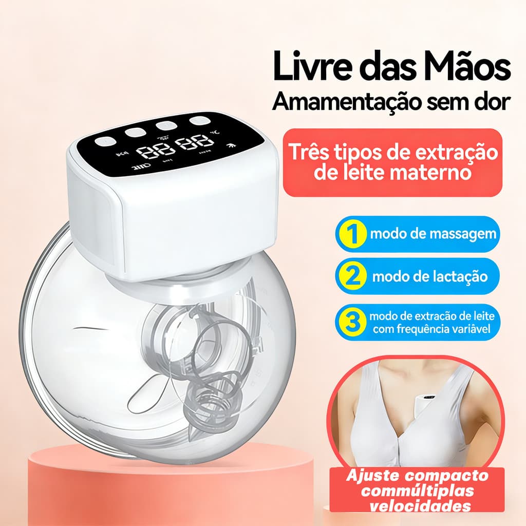 Extrator De Leite Materno, Bomba Elétrica Portátil Recarregável Para Amamentação