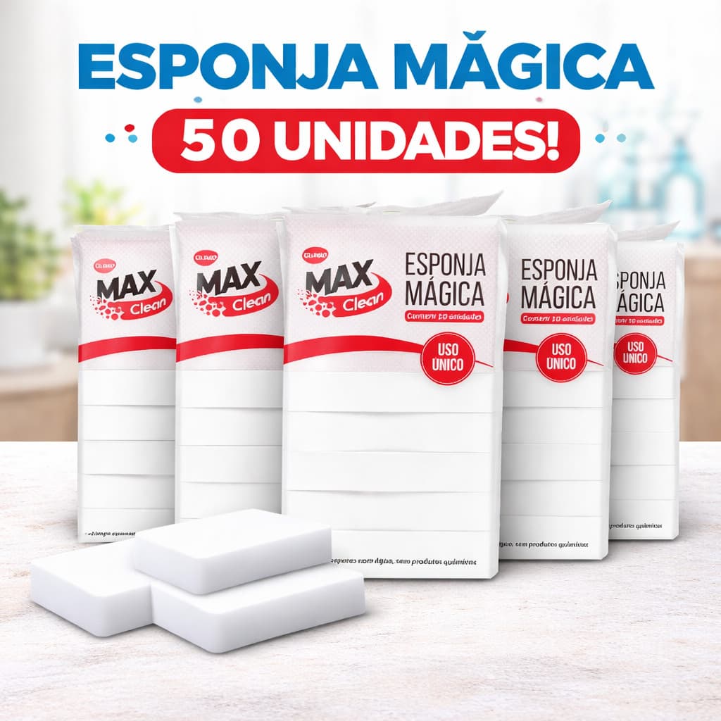 Esponja Mágica para Limpeza Parede Sapado Casa Tira Manchas Desengordura MaxClean