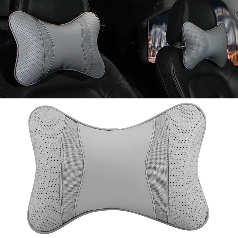 Almofada de descanso de pescoço Funien Almofada de encosto de cabeça de carro de algodão PP para dirigir bege cinza