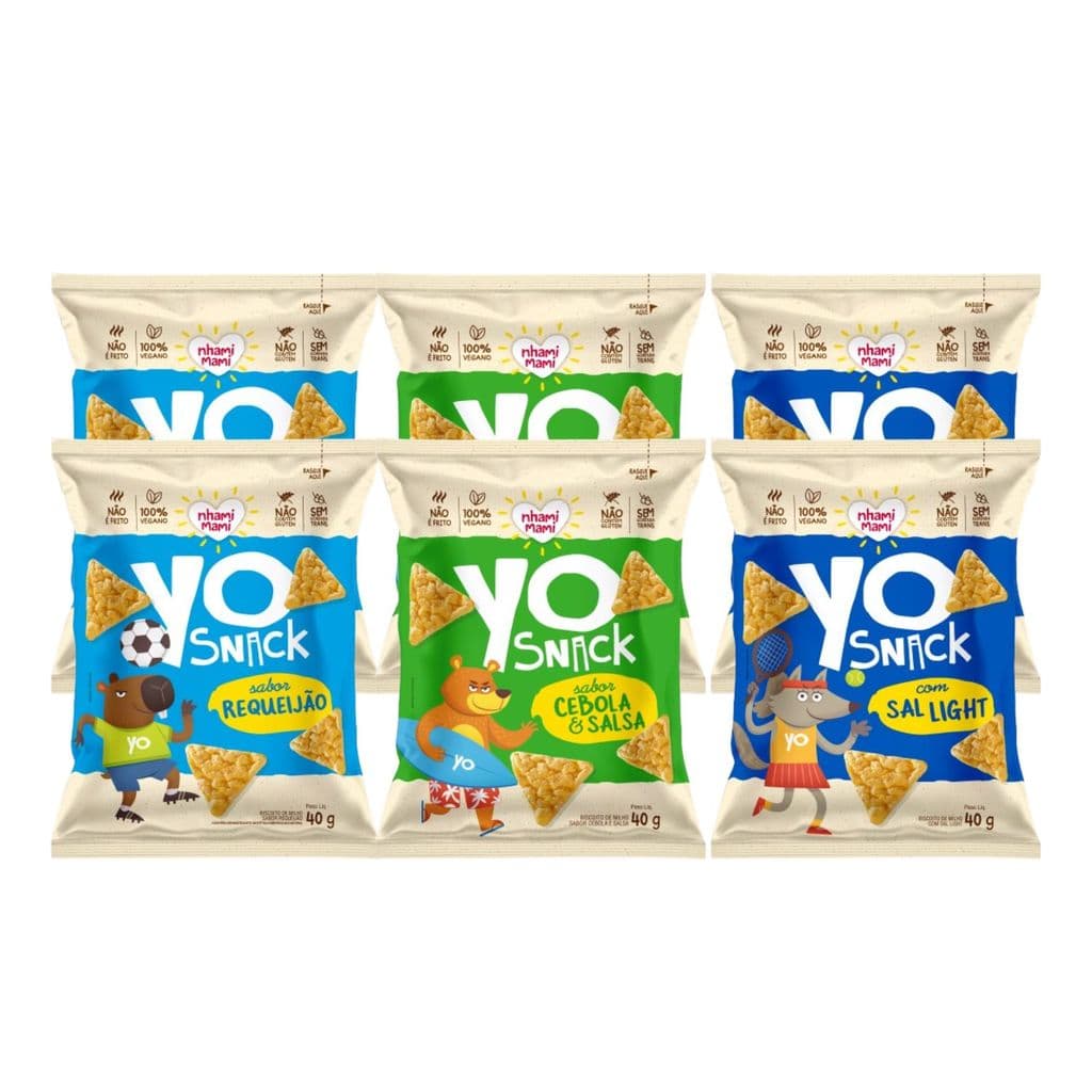 Kit Yo Snack Infantil Sabores Sortidos Vegano - Nhami Mami 6 Unidades 40g
