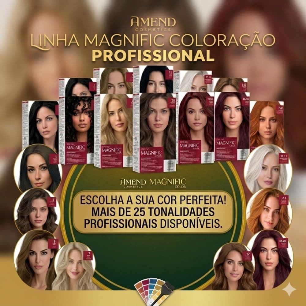 Linha Magnific Coloração Profissional  Amend Cosmetics - Escolha a Sua Cor