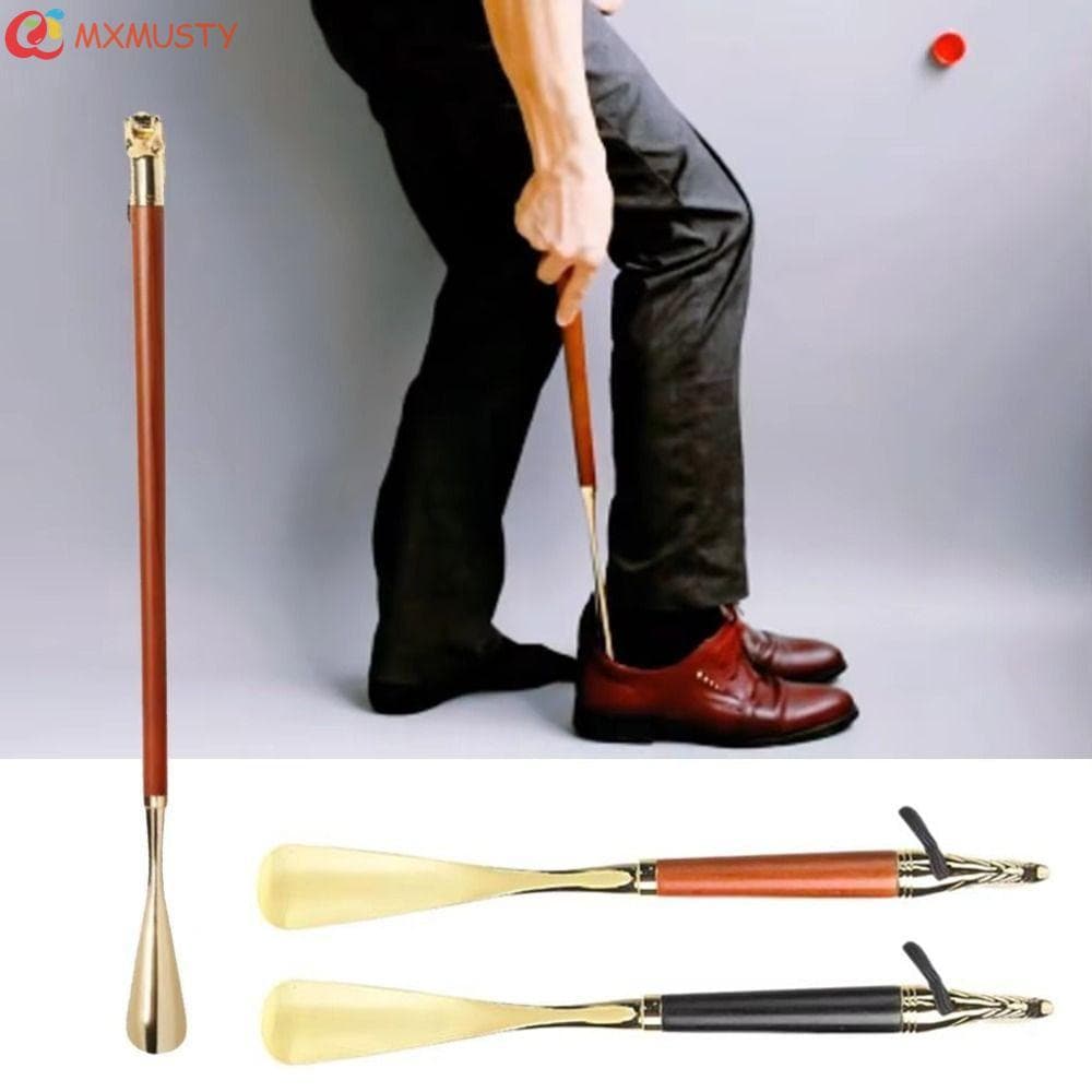 Buzina De Sapato De Metal MXMUSTYZA , Calçadeira Longa Com Alça De 32 Cm , Levantador Portátil Durável Cabeça De Leão/Ca