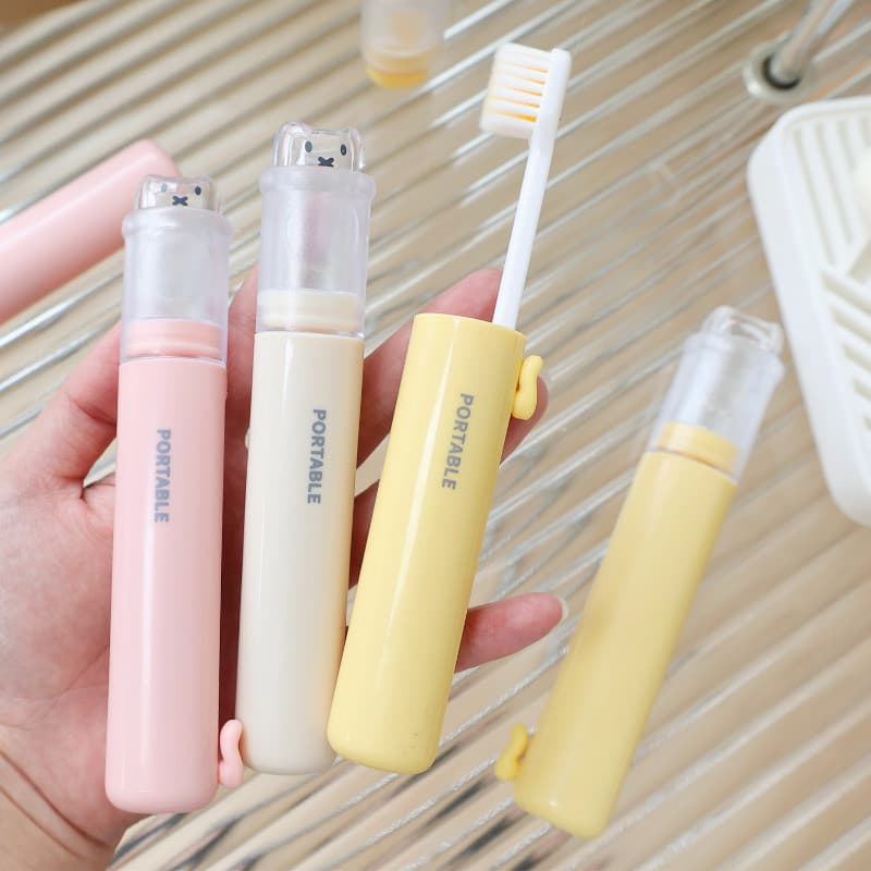 Kit Escova de Dentes para Viagem | Portátil com Tampa | Impermeável Antipoeira PP+ABS