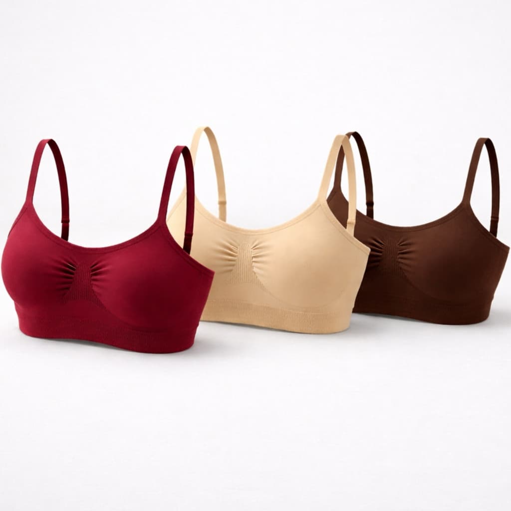 Sutiã Top de Academia Microfibra Simples com Fecho e Alça Ajustável 1 ou 3 unidades