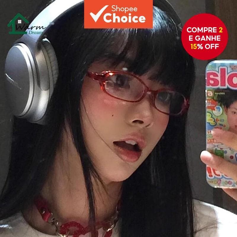 Óculos De Sol Y2K Vintage Estreito Retângulo Vermelho Lente Transparente Para Mulheres Meninas Ao Ar Livre