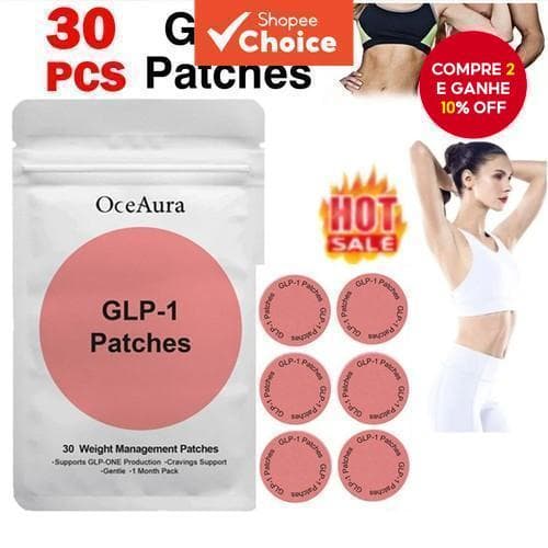  Patches GLP-1 para mulheres e homens 30 unidades - Patch GLP-1 com ingredientes naturais, adesivo cosmético.