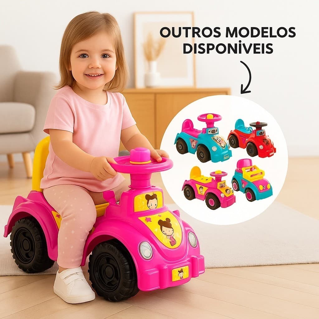 Andador Infantil Carrinho Princesa Dog Azul Brinquedo Ketokinha Vermelho Rosa Menino Menina Kendy