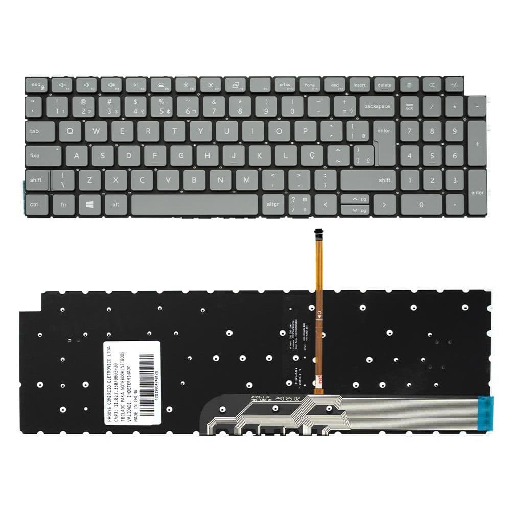 Teclado para Notebook Dell Inspiron 5510 ABNT2 Cinza Claro