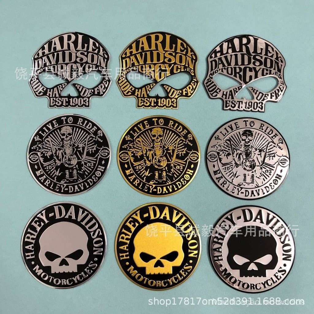 Adesivo de Metal com Emblema de Caveira para Tampa do Tanque de Combustível de Motocicleta 3914