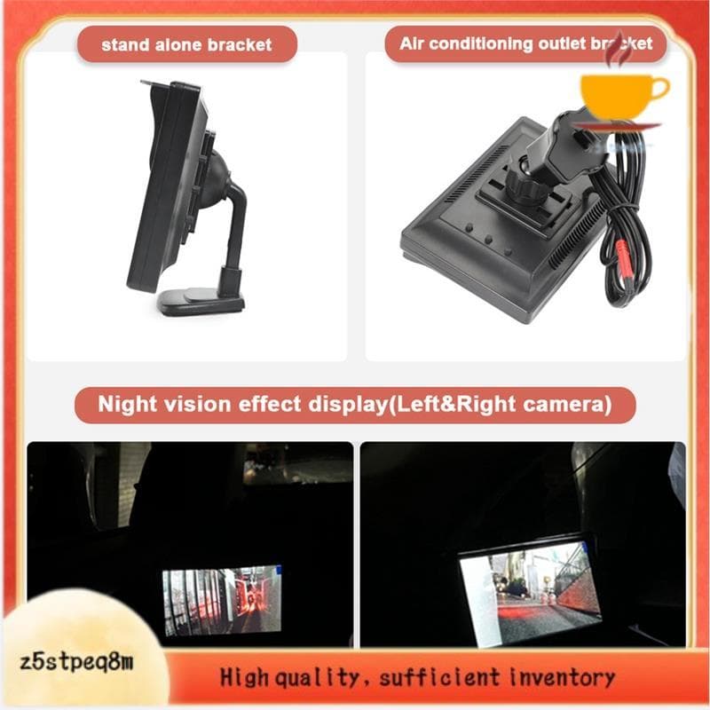 Carro AHD 5 Polegada Sistema De Espelho Monitor De Visão Lateral Digital Com 2 720P HD Câmeras Noturna Preto