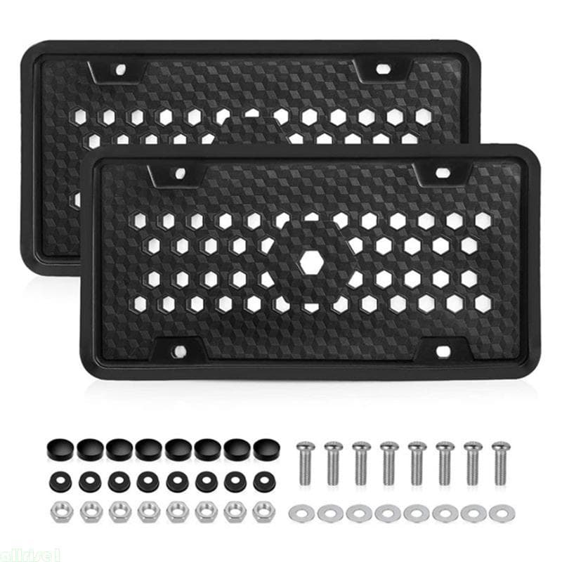 Todas As Tampas Da Placa Licença, Suporte 4 Furos Parafuso, Design Decorativo Furo Favo