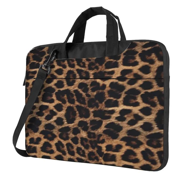 Bolsa Para Laptop Com Estampa De Leopardo , Capa Protetora Computador , 13 14 15.6 Polegadas , Crossbody Macbook Pro Air