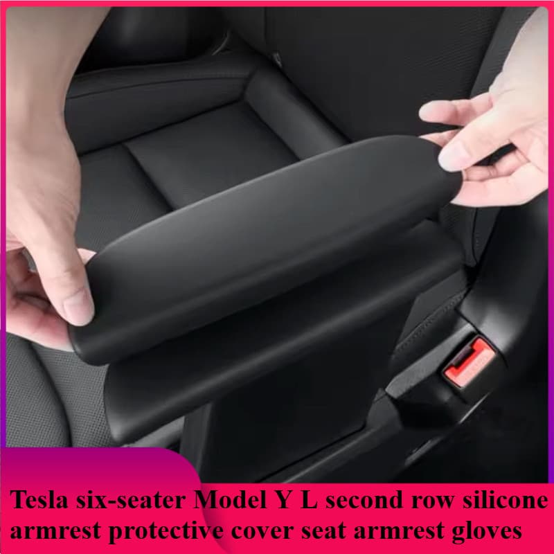 Protetor De Apoio De Braço De Silicone Para Tesla Modelo Y 6 Lugares Segunda Fileira Assento Capa Acessório