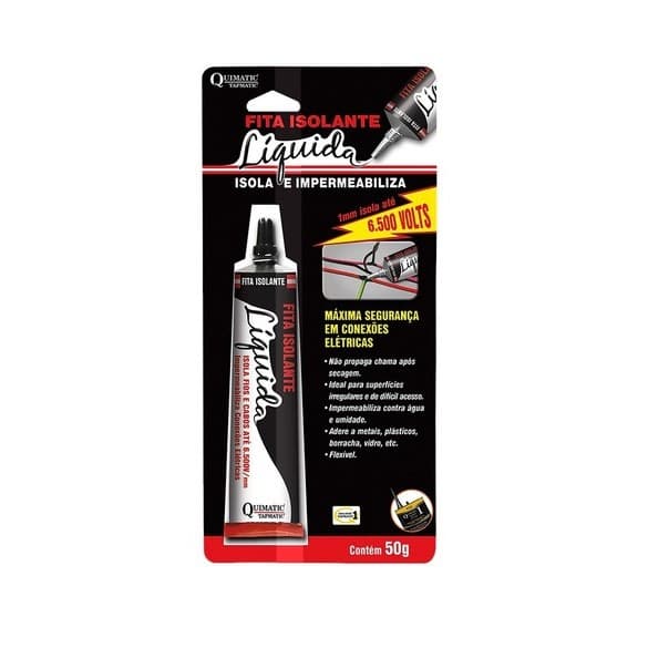 Fita Isolante Líquida Bisnaga Preta 50g Cor Preto Tapmatic