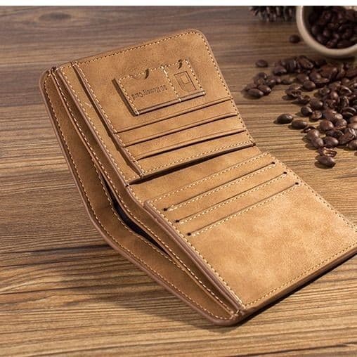 Carteira Curta Masculina Juventude Retro Casual Horizontal Fosco